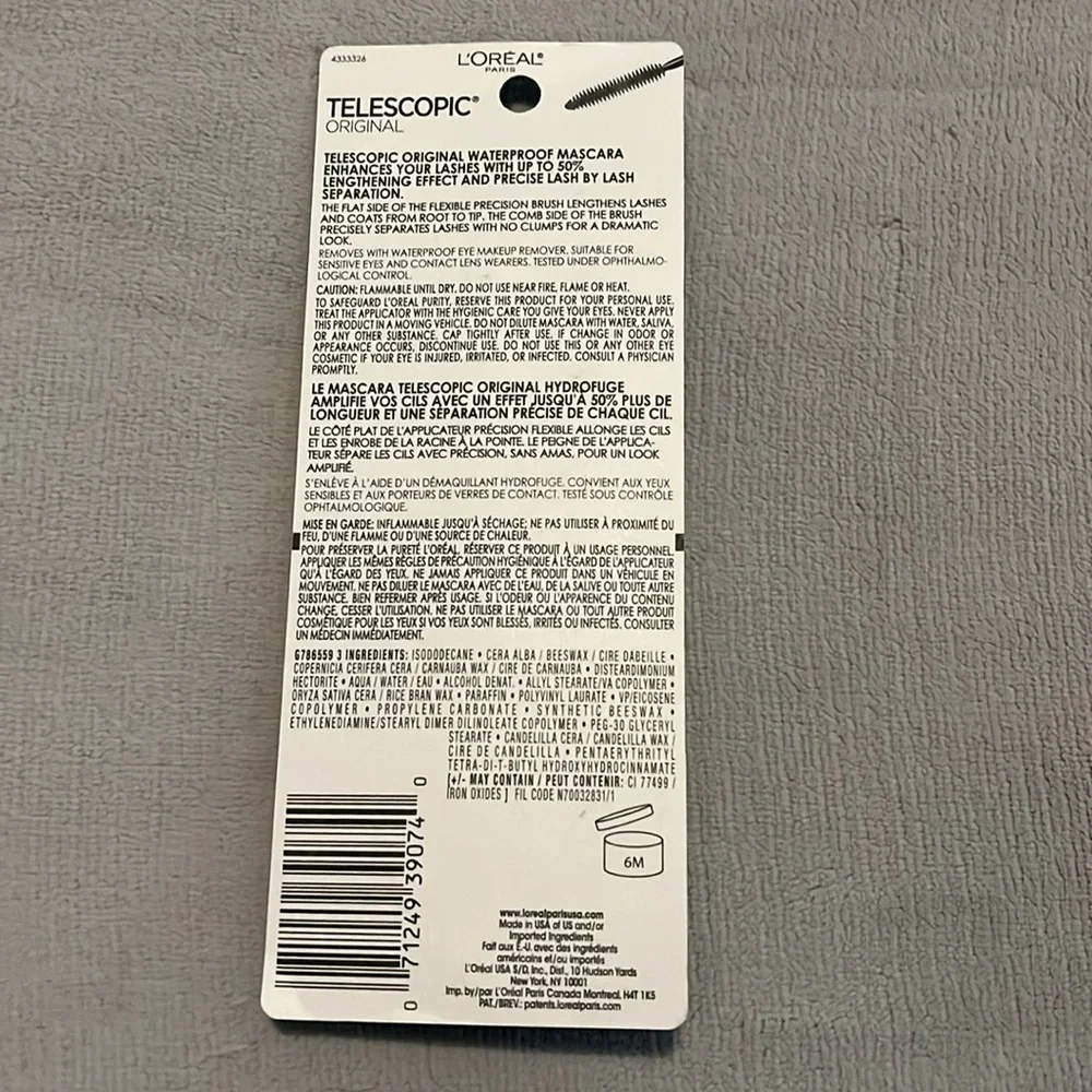 NWT L'Oreal Telescopic Original Mascara in Black